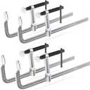 4-Pack Welding Bar Clamps 12 Inch, Drop Forged Steel Bar Clamps Throat Depth 3 inch Load Force 450 Lbs for Woodworking,Welding, Metal working