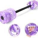 IEBIYO 29.3’’Swimming Barbell Swim Dumbbell with Water Exercise Discs High Density EVA Foam Aquatic Exercise Equipment Swimming Aid for Adults (Purple)