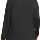 DOLNINE Womens-Plus-Size-Sweatshirts Color Block Long Sleeve Tops Fall Casual Crewneck Shirts Trendy Loose Fit Tunics XL-5XL (Black, XL)