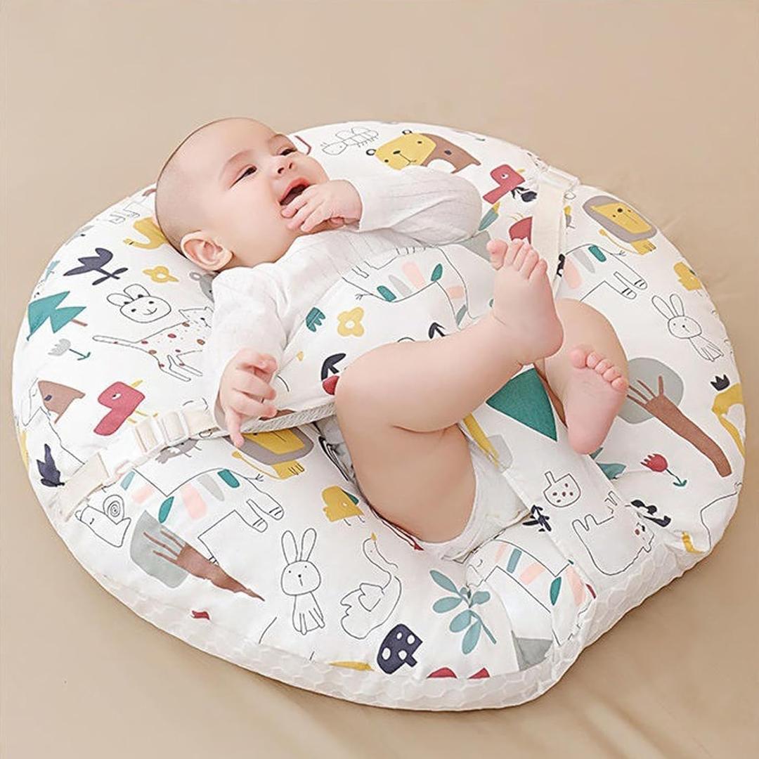 Baby Nursing Pillow for Breastfeeding Infant Feeding Pillow with Soft Removable Cover Ajustable & Portable for Baby (Green, 60x55cm)