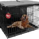 Dog Crate Cover 48 inch, Large Dog Kennel Cover for Cages with1 2 3 Doors, Waterproof 600D Oxford Fabric Privacy Cover Indoor/Outdoor Gray (Only Cover)