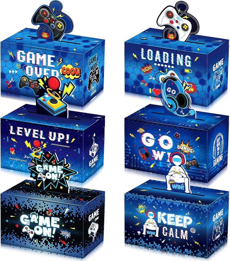 Seajan 36 Pcs Video Game Party Favor Boxes Game Theme Gift Boxes Gamer Goodie Candy Treat Cardboard Package for Video Gamer Night Birthday Party Table Decorations Supplies
