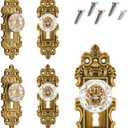 Vintage Dummy Door Knob Interior Crystal Glass Door Knobs 4 Drawer Dresser Handles Antique Brass Cabinet Knobs Keyless Decorative Hallway Closet Door Pulls
