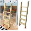Wood Bunk Bed Ladder, Lofted/Dorm/RV Bed Bunkbed Ladders with 4in Extra Wide Steps and Non-Slip Pads, Replacement Wooden Ladder for Motorhome/Camping (Wood Color, 55in /140cm)