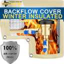 Backflow Preventer Insulation Cover (5F), POROLIR 12"X13" Thicker Pressure Vacuum Breaker Cover, Water Well Pump Sprinkler Valve Cover, Outdoor Faucet Cover for Winter, Khaki