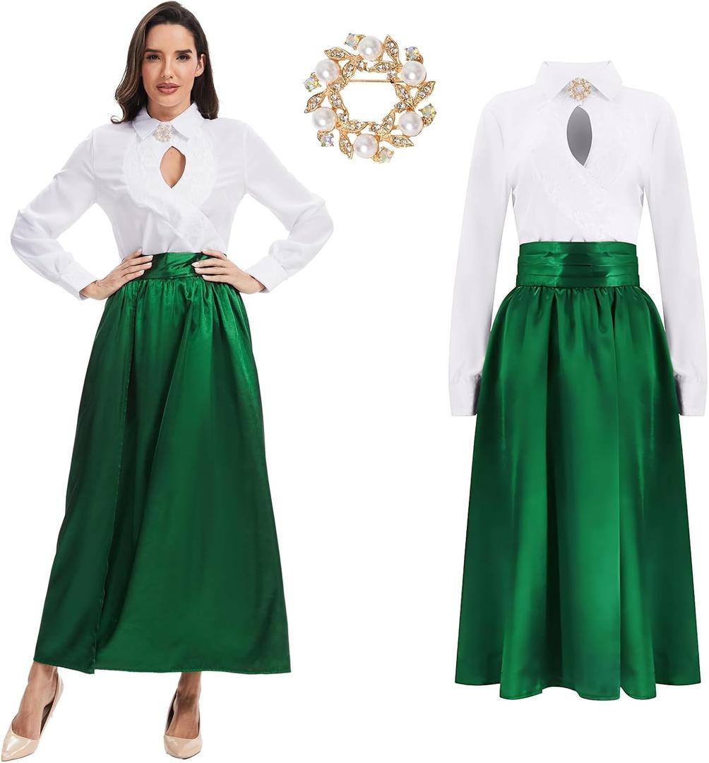 Movie Ellen Costume for Women, Christmas Halloween Vacation Shirt Skirt, Holiday Cosplay Adult Costume (Medium)