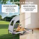 Elevated Outdoor Dog Bed with Canopy Cooling Camping Tent, Removable Shade, Off-Ground Cot, Medium