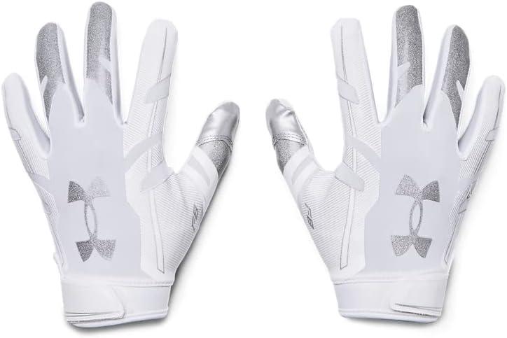 Under Armour Men's F8 Football Gloves ((100) / White / Metallic Silver)