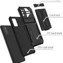 for Samsung Galaxy A03s Wallet Case with Credit Card Holder Stand Kickstand Slim Rugged Shockproof Heavy Duty Defender Armor 【Military Grade】 Protective Phone Case - Black