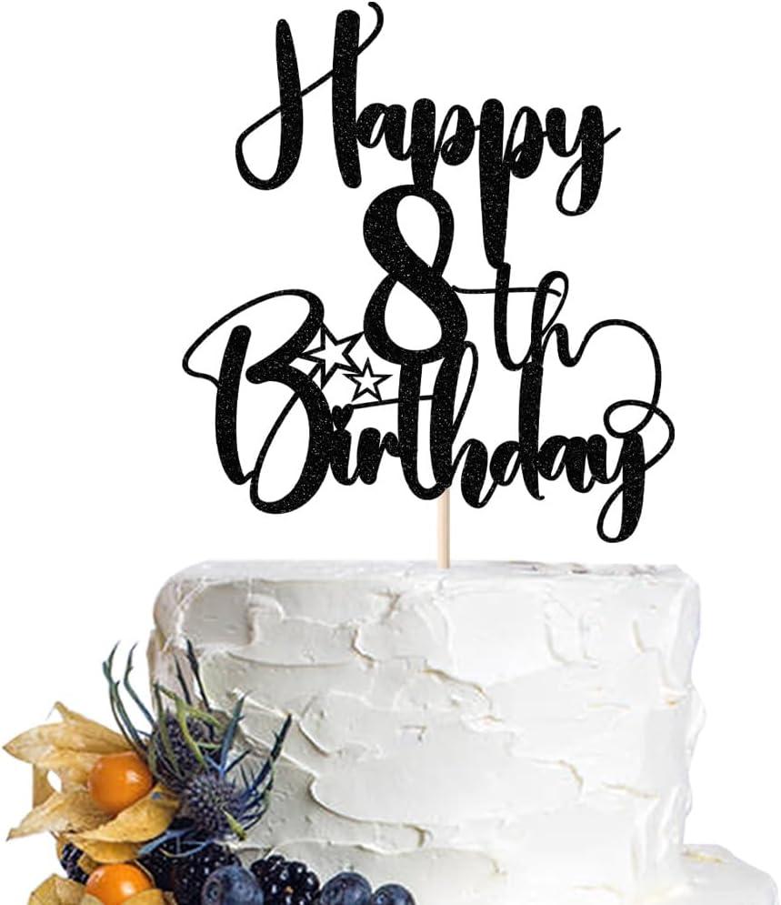 Happy Birthday 8th Cake TopperBoys/Girls 8thBirthday,8th Anniversary Party Cake Topper Decorations/Dinner Party Decorations (8)