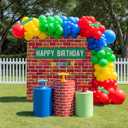 Sesame Friends Birthday Party Supplies Party Decorations Set Include Banner Backdrop red blue Balloon Garland Arch Kit stickerfor Boys Girls Sesame Theme Party kid birthday supplies