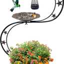 Solar Bird Bath for Outside, Vintage Metal Bath Bowl Standing Birdbaths with Flower Planter for Garden Yard Lawn Decor