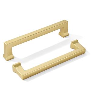 khtumeware 10 Pack 5inch(128mm) Hole Center Brushed Gold Cabinet Pulls Heavy-Duty Solid Matte Gold Cabinet Hardware Pulls for Kitchens, bathrooms and Dresser Handle