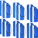 Weewooday 13 Pcs Luggage Tags Business Card Holder Aluminum Metal Travel ID Bag Tag for Suitcases Travel Luggage Baggage Identifier (Blue)