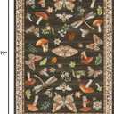 4x6 Rug Non-Slip Washable Carpet - Mushroom Soft Low-Pile Stain Resistant Foldable Rugs for Nursery Kitchen Bedroom Living Room Entryway Indoor Mat with Rubber Back Brown