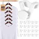 HOUSE DAY Space Saving Hanger Hooks 60 Pack, White Clothes Hanger Connector Hooks, Heavy Duty Hangers Hook Space Saver, Sturdy Hanger Connector Hook, Premium Cascading Hangers for Closet
