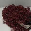 Felek 16inch Curly Lace Front Wigs Middle Part Jerry Curl Wig Ombre Burgundy Color T Lace Front Curly Synthetic Pre-Plucked Deep Curly Wigs For Black Women(T1B/BUG)