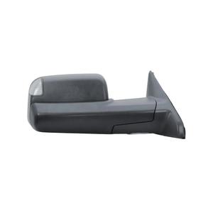 Passenger Right Side Door Towing Mirror Black Back Cover Power and Heated Glass with Turn Signal Light and Puddle Light Manual Folding and Temperature Sensor For Ram 1500 2500 3500 2009-2018