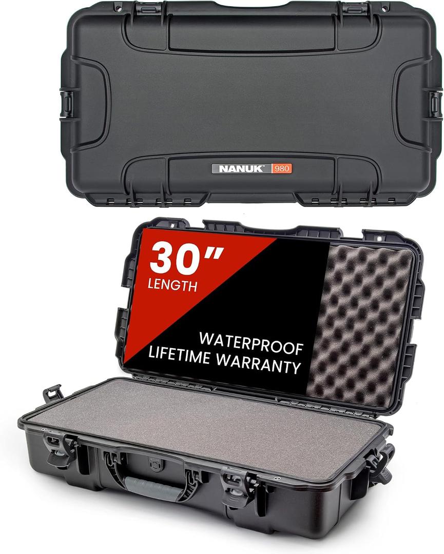 NANUK Hard Case with Foam & Wheels - 30" to 55" Long, Customizable Foam Insert, IP67 Waterproof & Crushproof, Rugged Construction for Ultimate Protection, Made in Canada