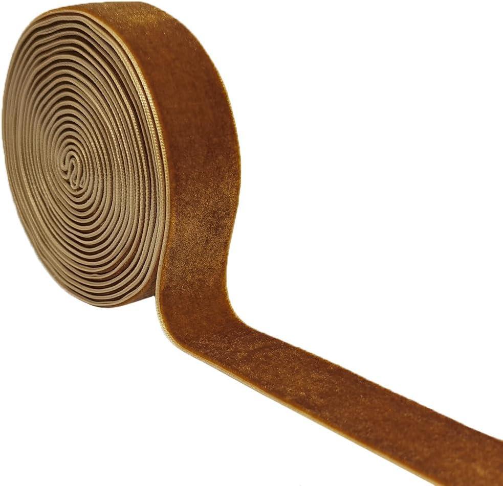 6 x Wedding Christmas Valentin's Day Gift Box DIY Craft Dcor Velvet Ribbon(Brown#1, 1''x2Yards)