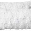 AVOIN colorlife Christmas Tree White Throw Pillow Covers Set of 2, 12 x 20 Inch Soft Plush Faux Fur Jacquard Cushion Case Festivals Winter Decoration for Sofa Couch