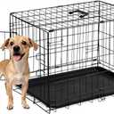 Dog Crate - 30 Inch Single Door Portable Puppy Dog Cage, Metal Wire Pet Kennel with Secure Lock, Leak-Proof Pan Tray, Foldable Design for Dogs Pets Indoor Training and Outdoor Trave