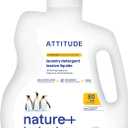 ATTITUDE Liquid Laundry Detergent, EWG Verified, HE Compatible, Plant-Based & Vegan, Natural Laundry Soap, Citrus Zest, 80 Loads, 67.6 Fl Oz