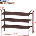 Simple Houseware 3-Tier Shoe Rack Storage Organizer, Bronze Space-Saving Shoe Shelf, Holds 916 Pairs, Sturdy Metal Frame, Easy Assembly Closet, Entryway, Bedroom Shoe Storage Solution