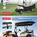 Golf Cart Enclosures 4 Passenger 80“ Extended Roof for Ezgo RXV,600D Clear Rain Cover Driving Enclosure 4 Seater,Full Roll Up 4 Sided Transparent Windows&Door Heavy Duty Zipper,Side Mirrors Openings