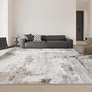 OMERAI Washable Rug 8'x10' Abstract Machine Washable Area Rugs for Living Room Ultra-Thin Non Slip Stain Resistant Modern Large Carpet for Bedroom Dining Room Office Brown Grey