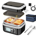 Yofidra Cordless Electric Heated Lunch Box: 6.3 Cups Self Heating Lunch Box with Battery, Timer & Temperature Control, Extra Large Portable Food Warmer for Adults, Men & Women in Office Car Outdoor