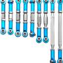 ShareGoo 9Pcs Metal Pull Rod Steering Servo Link Linkages Swing Arm Tie Rod Upper Suspension Ends Compatible with Wltoys 12428-ABC 12429 12423-ABC FY-01 FY-02 FY-03 FY-04 FY-05 FY-07 1/12 RC Car