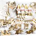 Alupssuc 95pcs Christmas Balls Ornaments Set, Shatterproof Plastic Baubles, Soldiers, Christmas Socks for Xmas Tree Holiday Wedding Party Decorations with Hanging Strings, Gold and White