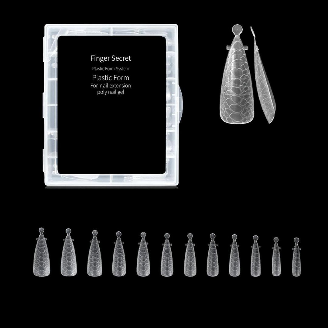 Nail Extension Forms Dual Forms for Poly Gel Nail Extension 120pcs Twelve-Sizes with Scale Reusable Flexible Abundant Nail Forms for Builder Gel for Nail Art Design Salon&DIy (06-2, 1)