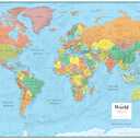 Swiftmaps 32" x 50" RMC Large World Wall Map Poster - Laminated Rolled (32x50 Signature World)