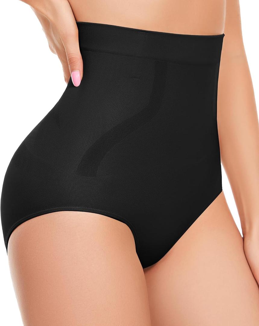 Tummy Control Underwear - High Waisted Body Shaper Panties Seamless Shapewear Compression Briefs for Women (X-Large, Black)