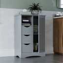 RiverRidge Ashland Collection 1 Door, 3 Drawer, Gray Floor Cabinet,Grey
