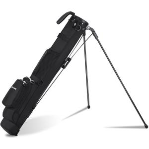 MAZEL Lightweight Golf Bag for Men  Easy to Carry Golf Clubs Bag with Shoulder Strap,Pitch n Putt Golf Stand Bag for Driving Range,Par 3 and Executive Courses - Fit Up to 8 Clubs (Black)