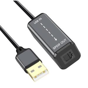 USB A to TOSLINK Optical Audio Adapter,USB Type A to SPDIF Digital Converter Compatible with Windows/Laptop PC ONLY(Unidirectional U SB A to Optical)