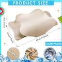 Hahafelt Cooling Cervical Neck Pillowcase Cover (Only Pillow Case) Ergonomic Pillowcase with Zipper Breathable Contour Pillow Cover for Side Back Stomach Sleepers(Champagne,Queen Size)