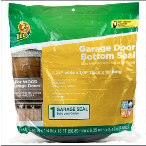 Duck Brand Black Garage Door Bottom Weather Stripping Seal for 2 Car Garage