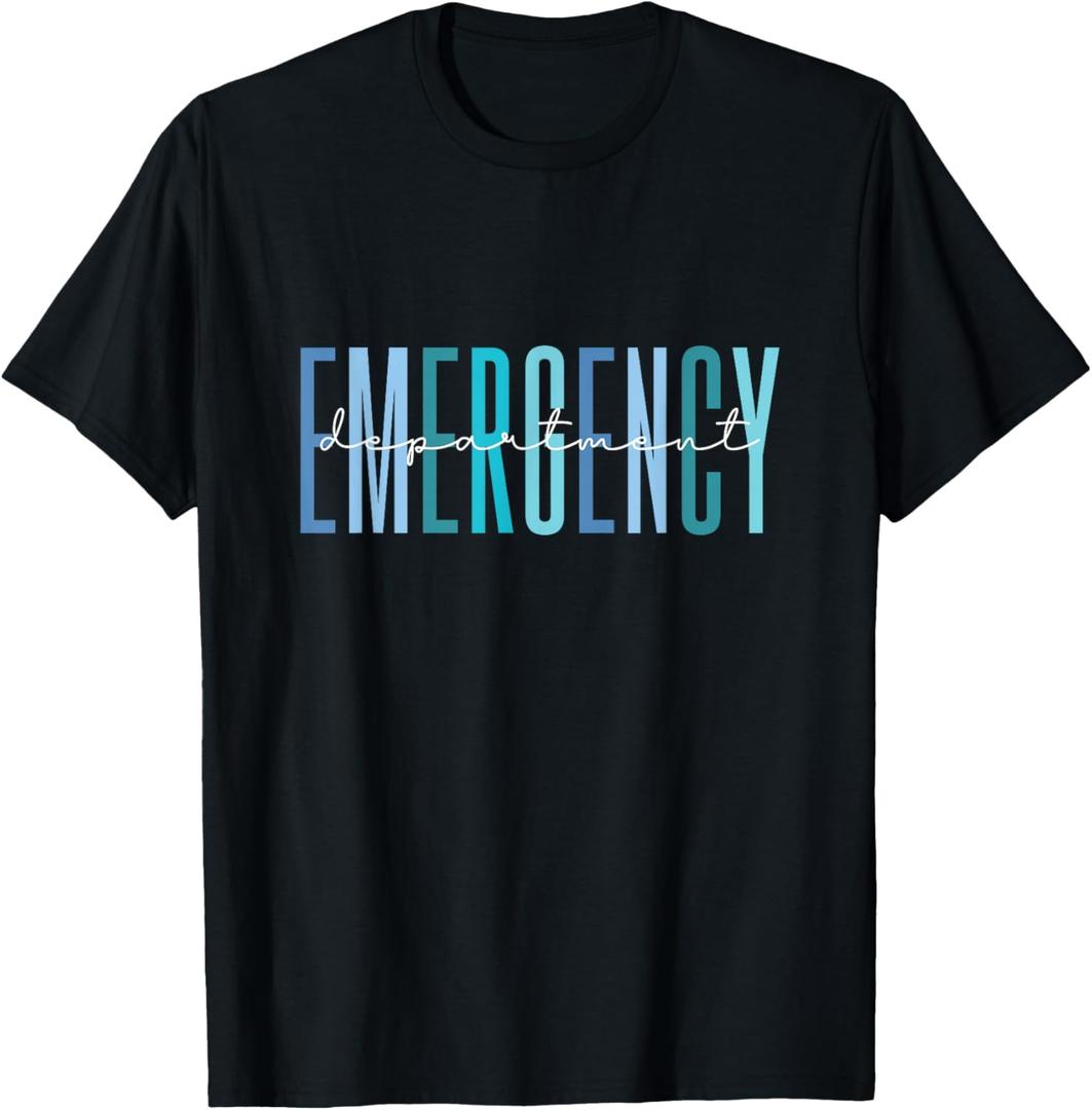 ER Nurse Emergency Department Emergency Room Healthcare T-Shirt (Black, XL)