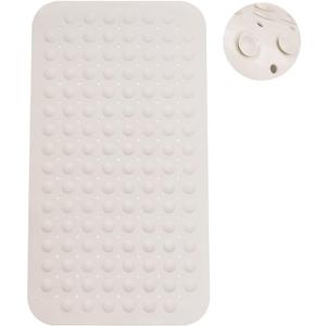 Bathtub Mat Non Slip, Shower Mats with Suction Cup and Drain Holes, Showers Floor Bath Mats for Tub, Drainage Hole Bath Tub Mat for Bathroom (27.6" 15", Beige)