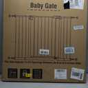keny 29"-42.5" Baby Gate for Stairs, Auto Close Safety Dog Gate, Pressure Mounted Easy Walk Through Pet Gate for Doorways, Durable Stair Gate, 30" Tall, White