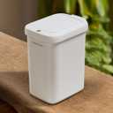 JOYBOS Small Trash Can with Lid for Bathroom, 3 Gallon Little Garbage Can, Slim Bedroom Trash Bin Waste Basket, Plastic Narrow Garbage Bin W/Press-top Lid for Toilet, Office, RV, Living Room