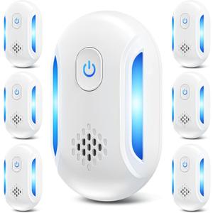 (2026 Upgraded) Ultrasonic Rodent & Pest Indoor Repeller - Stronger Driving Force, Repellent for Mouse, Mice, Rats, Roaches, Ants, Spiders, Bugs, Home Plug-in Device, 2 Mode Switching (6 Pack)