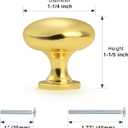 15 Pack Cabinet Knobs, Gold Kitchen Handles for Cabinets and Dresser Drawers, Round Solid Pulls Single Hole, Zinc Alloy Cupboard Handles