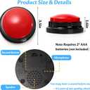 Youeon 6 Pack Voice Recording Button, 6 Colors Dog Buttons for Communication Pet Training Buzzer, 30 Seconds Record & Playback, Funny Record Buttons for Pet, Classroom, Office, Home