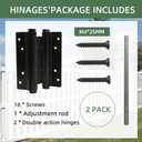 6inch Double Action Spring Hinges, Self Closing Door Hinges for Cafe Saloon Pub Swinging Doors, 201 Stainless Steel, Including Pins and Screws, 2 Pack, Black