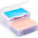iBune 8-Pack A4 Plastic Paper Organizer Box, Scrapbook Storage for 8.5” x 11” Letter Papers, Portable Document Holder, Board Games Art Supplies Sticker Organizers (2 Inner Size), New ,but 1 damage